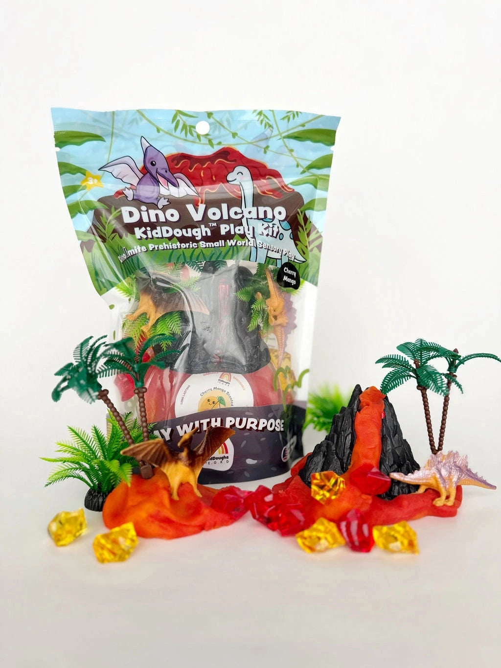 Dino Volcano Kiddough Play Kit Toy Craft Kits Earth Grown KidDoughs 