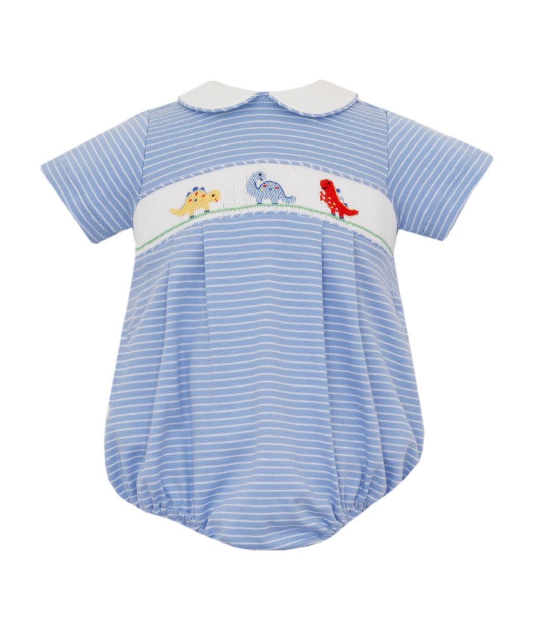 Dinosaurs Blue Stripe Knit Bubble Boy Bubble Petit Bebe 