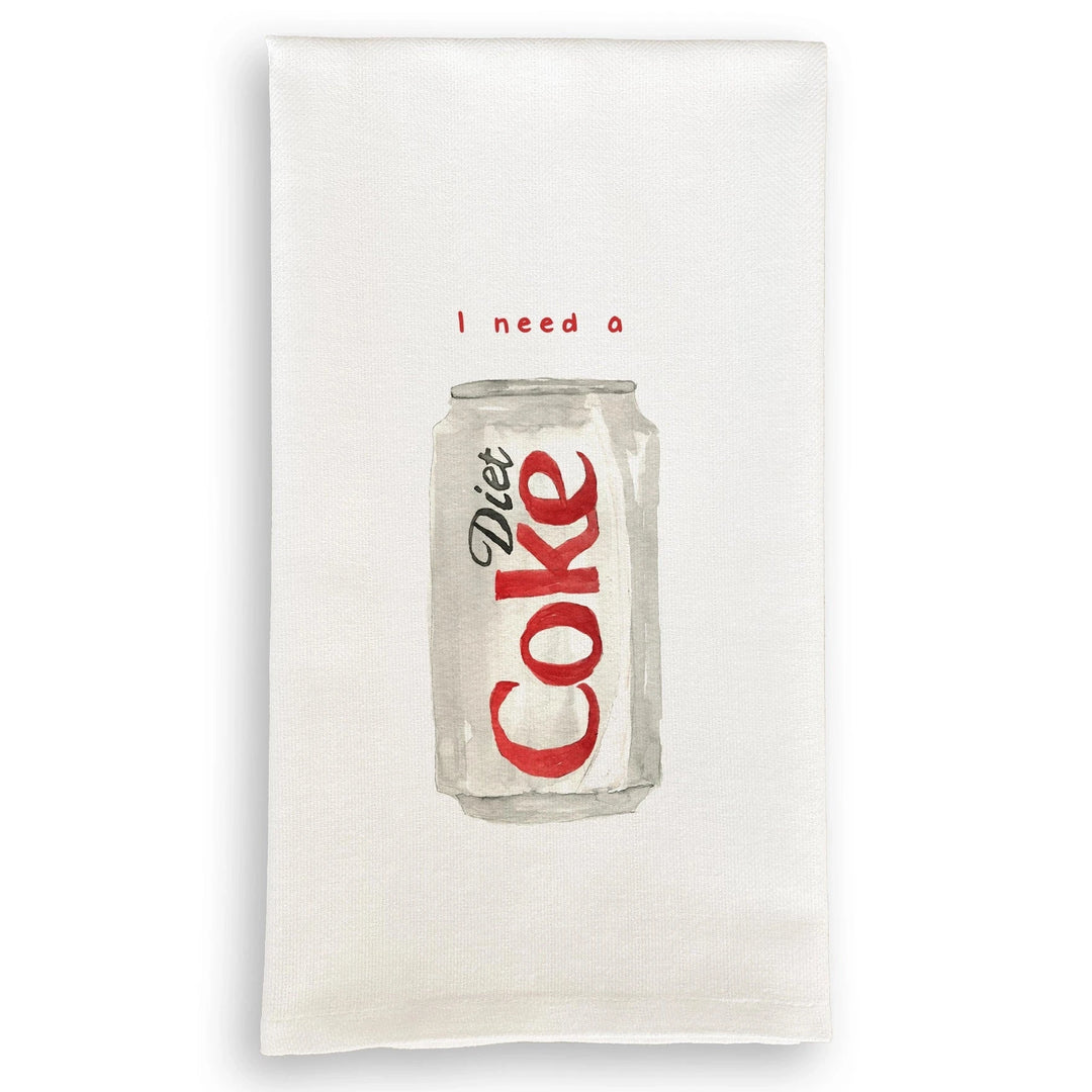 Dishtowel - I Need A Diet Coke Kitchen Towel French Graffiti 