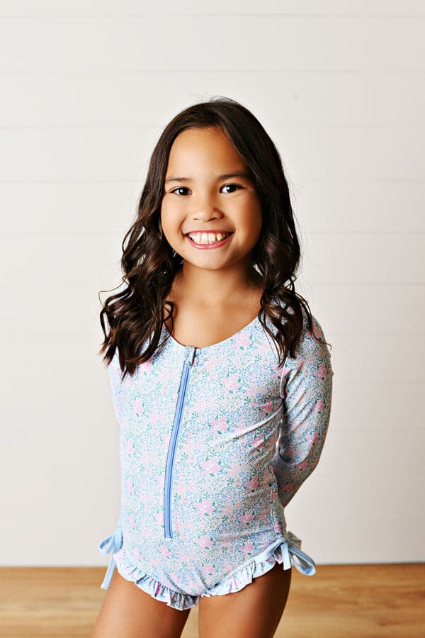 Ditsy Bloom Rashguard Swimsuit Girl Bathing Suit Swoon Baby 