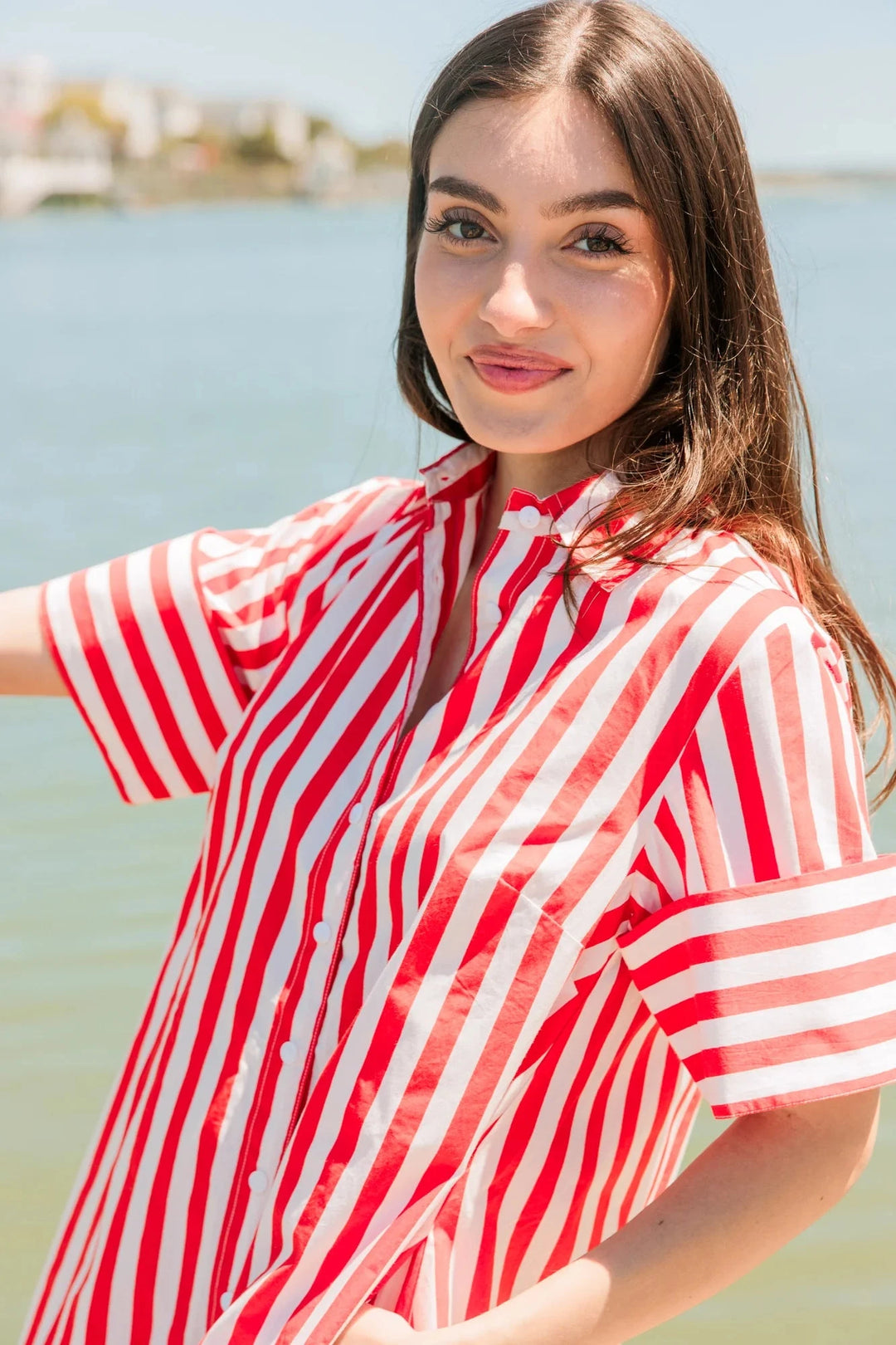 Dock Dress - Red Stripes Womens Dress Livro 
