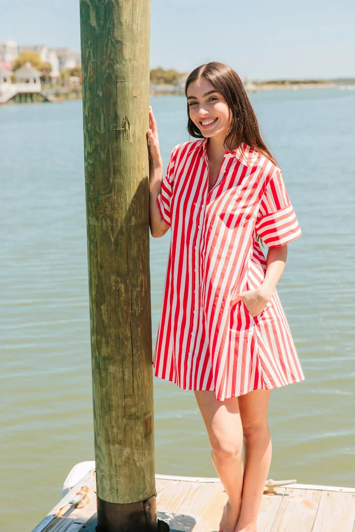 Dock Dress - Red Stripes Womens Dress Livro 