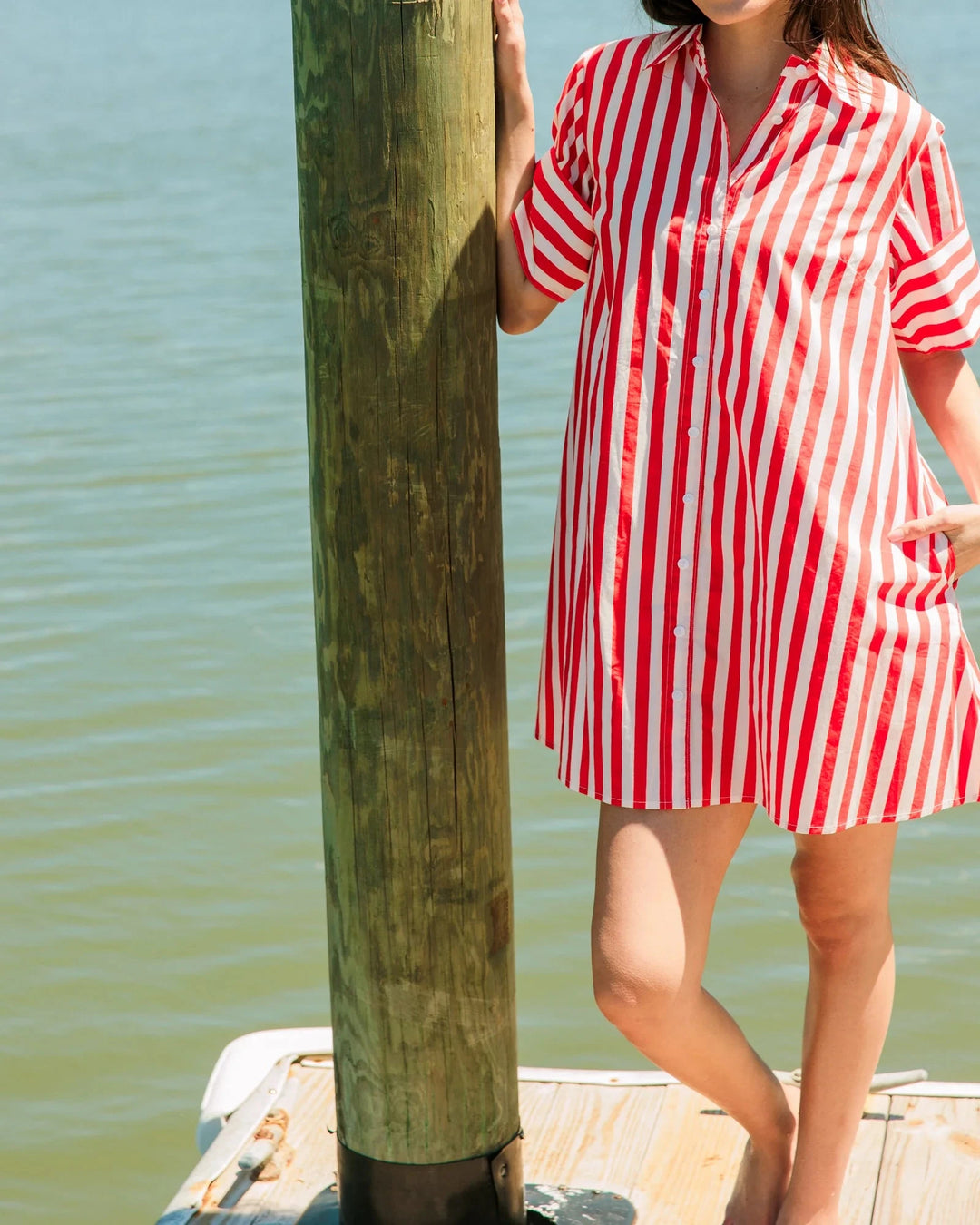 Dock Dress - Red Stripes Womens Dress Livro 
