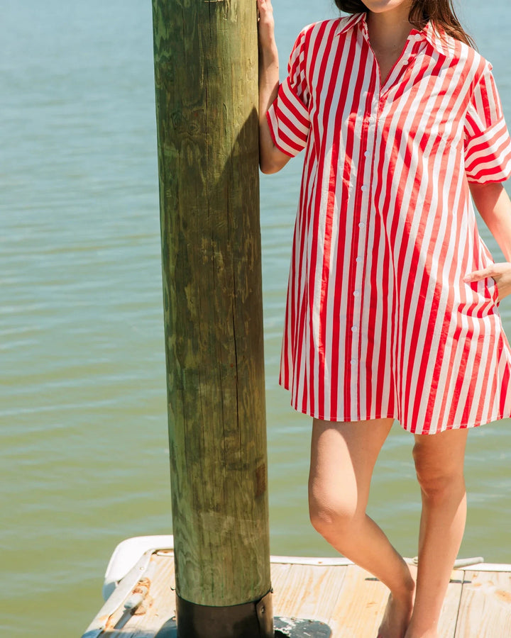 Dock Dress - Red Stripes Womens Dress Livro 