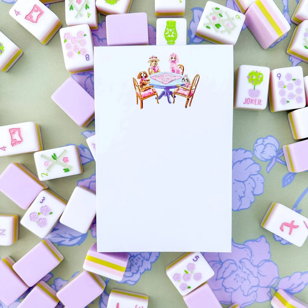 Dogs Playing Mahjong Notepad - 50 Sheets Stationery Taylor Paladino 