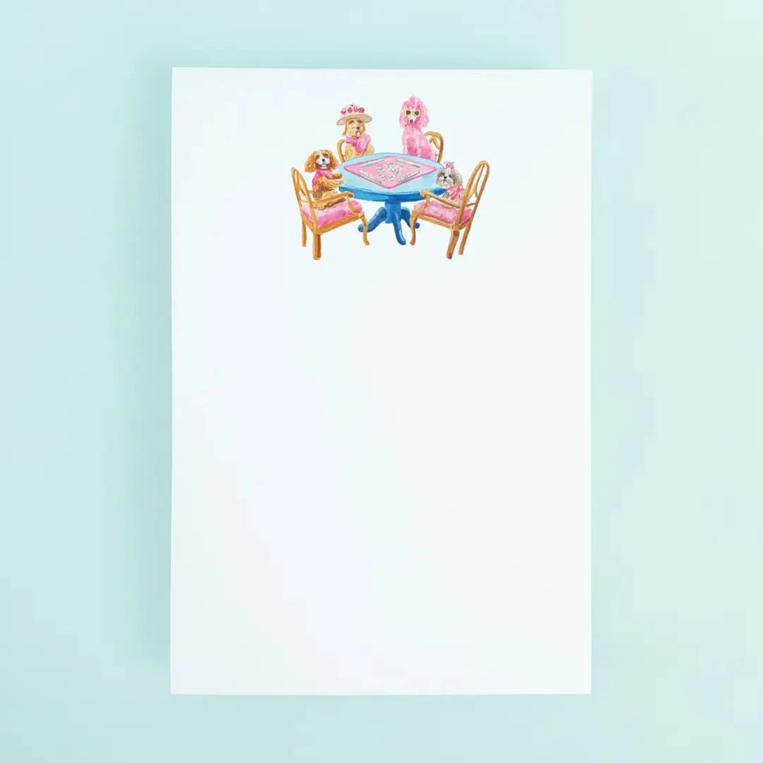 Dogs Playing Mahjong Notepad - 50 Sheets Stationery Taylor Paladino 