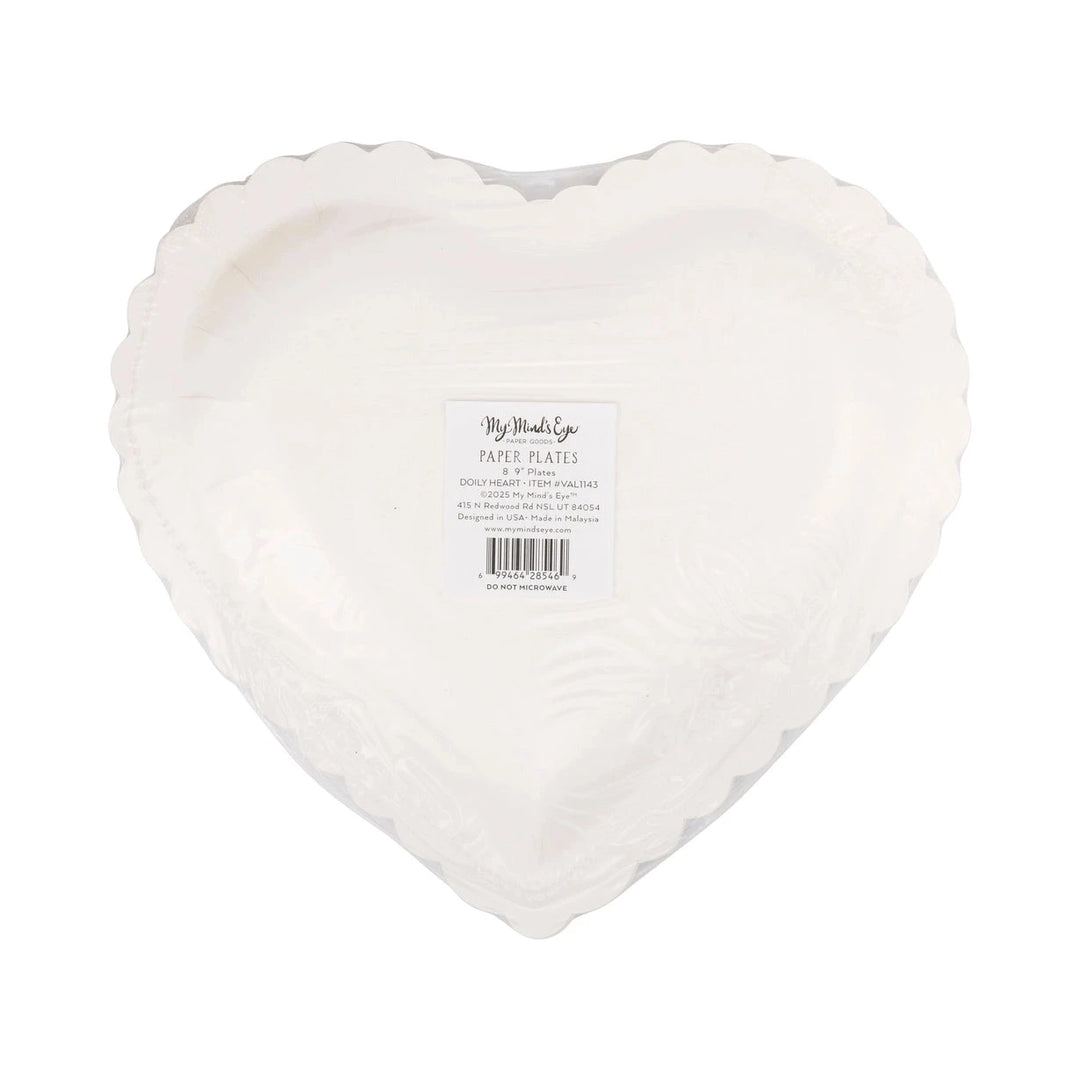 Doily Heart Plate - 8 Count Paper Plates My Mind's Eye 