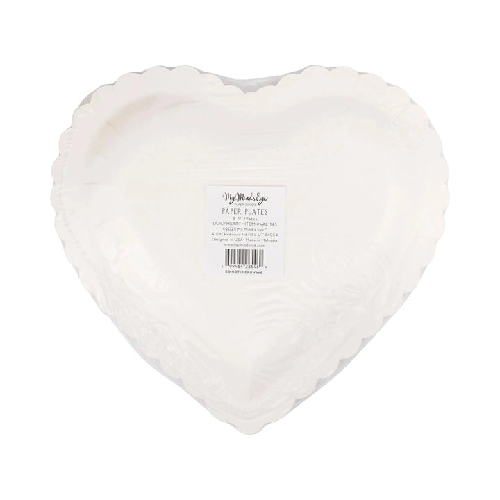 Doily Heart Plate - 8 Count Paper Plates My Mind's Eye 