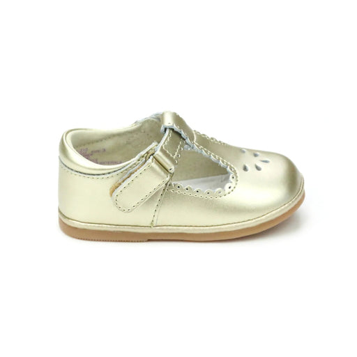 Dottie Scalloped T-Strap Mary Jane Baby - Gold Children Shoes L'Amour 