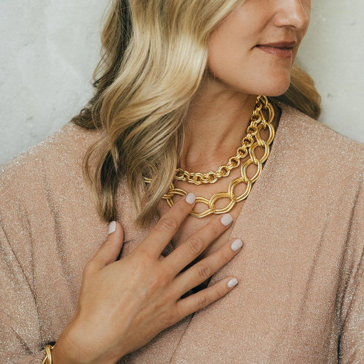 Double Link Chain Necklace Womens Necklace Susan Shaw 