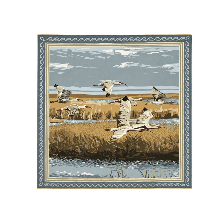 Double Sided Silk Scarves - Buttercup Marsh Flyer 25x25 Scarf Renwood 25x25 