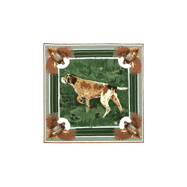 Double Sided Silk Scarves - Green Pointing Strong Scarf Renwood 