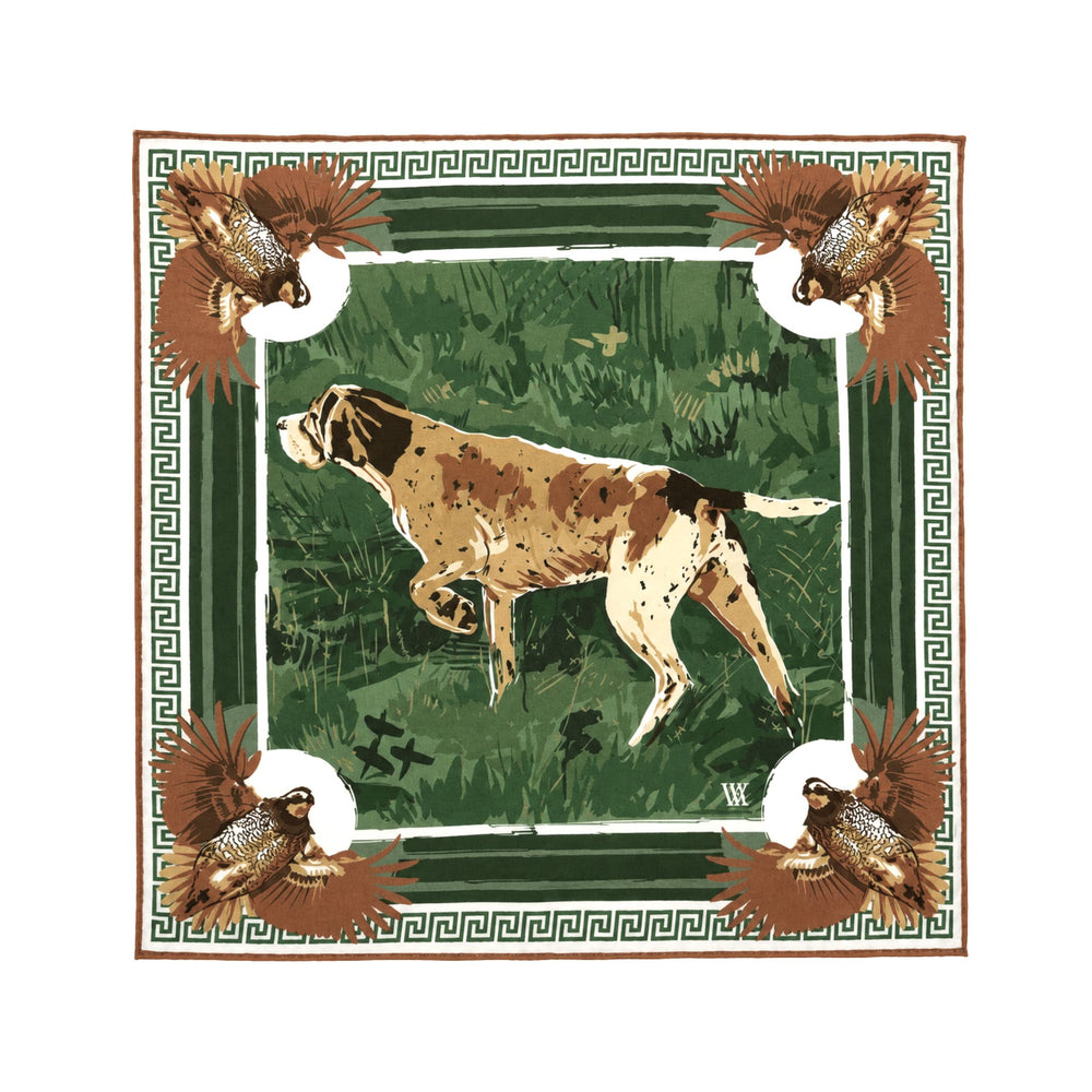 Double Sided Silk Scarves - Green Pointing Strong Scarf Renwood 