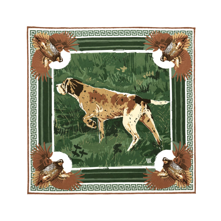 Double Sided Silk Scarves - Green Pointing Strong Scarf Renwood 