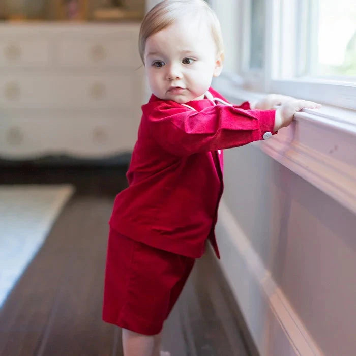 Dressy Short Set - Red Corduroy Boy Short Set Bailey Boys 