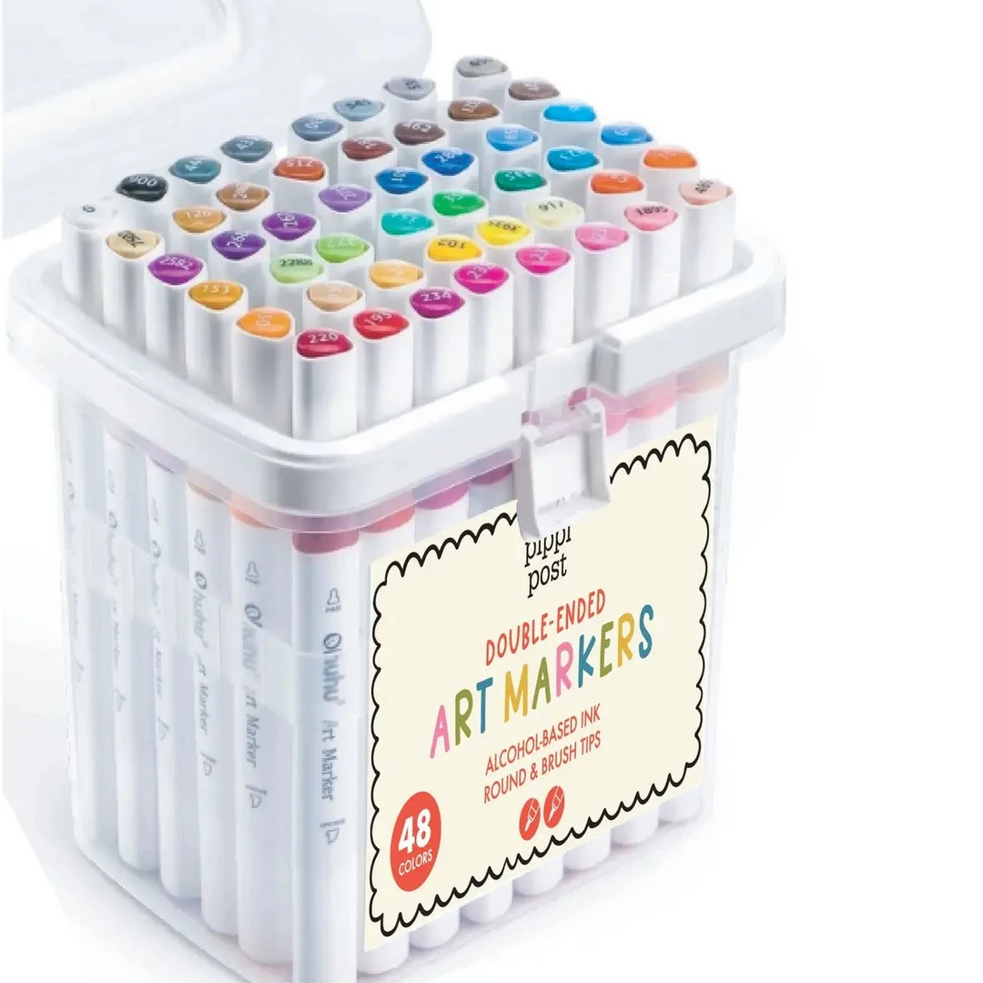 Dual Tip Art Markers Set Coloring Supplies Pippi Post 