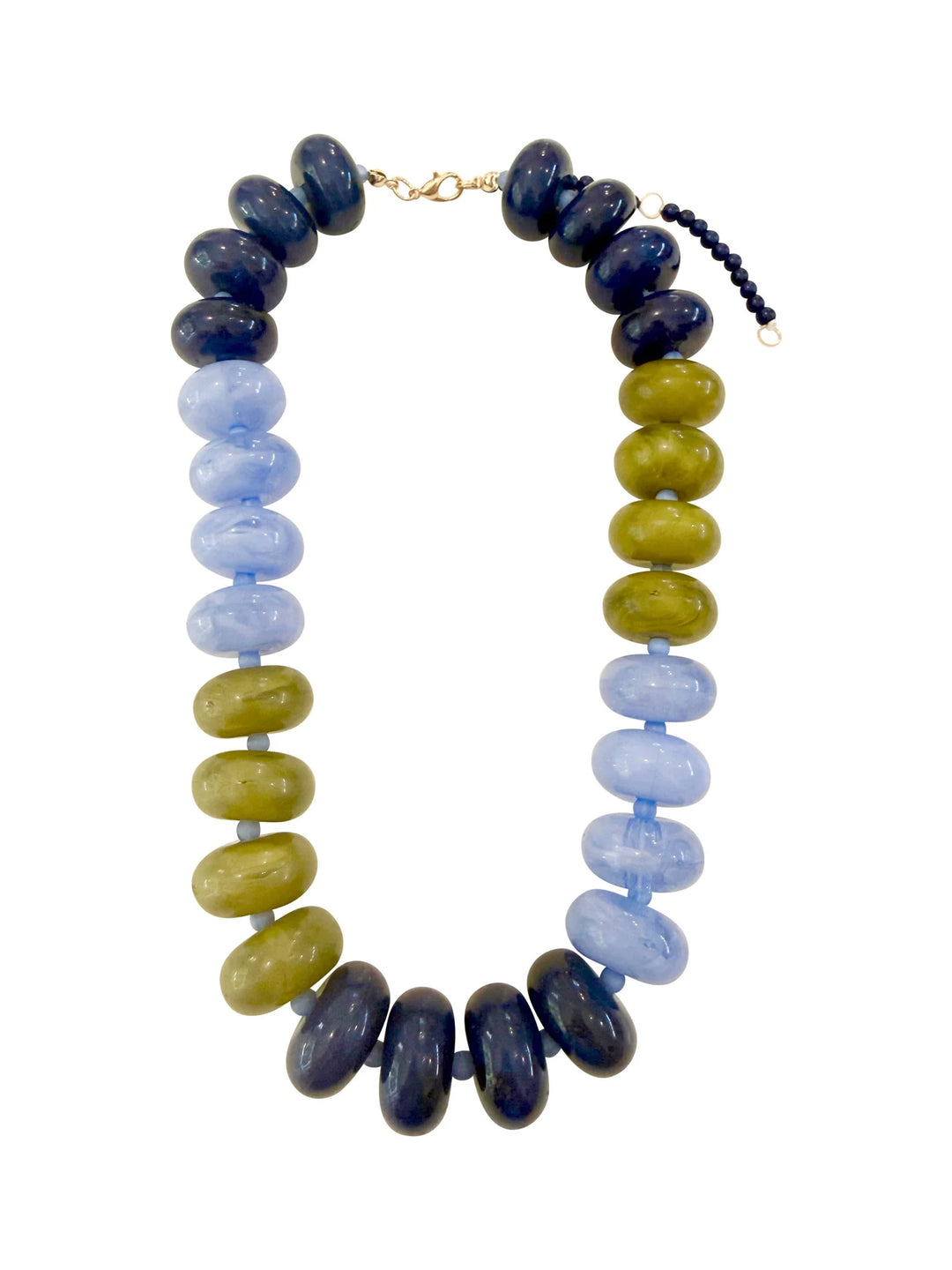 Carissa Chunky Necklace - Light Blue Chartreuse Mix