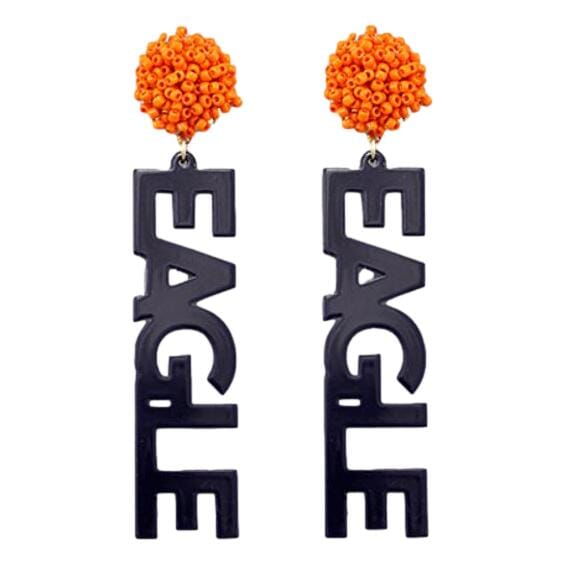 EAGLE Letter & Pompom Earrings Womens Earrings Golden Stella 
