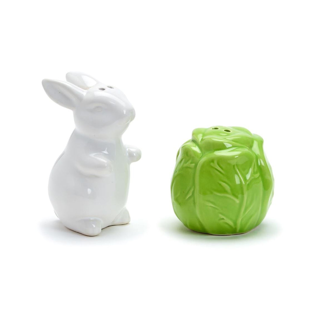 Easter Bunny and Cabbage Leaf Salt and Pepper Shaker Set Salt and Pepper Two's Company 