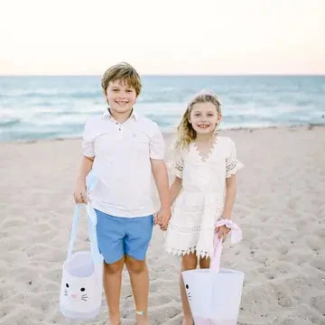 Easter Bunny Ears Basket - Blue Easter Basket Bits & Bows 
