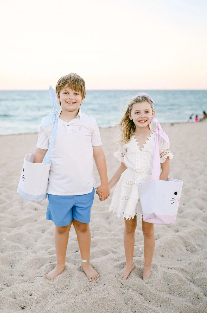 Easter Bunny Ears Basket - Pink Easter Basket Bits & Bows 