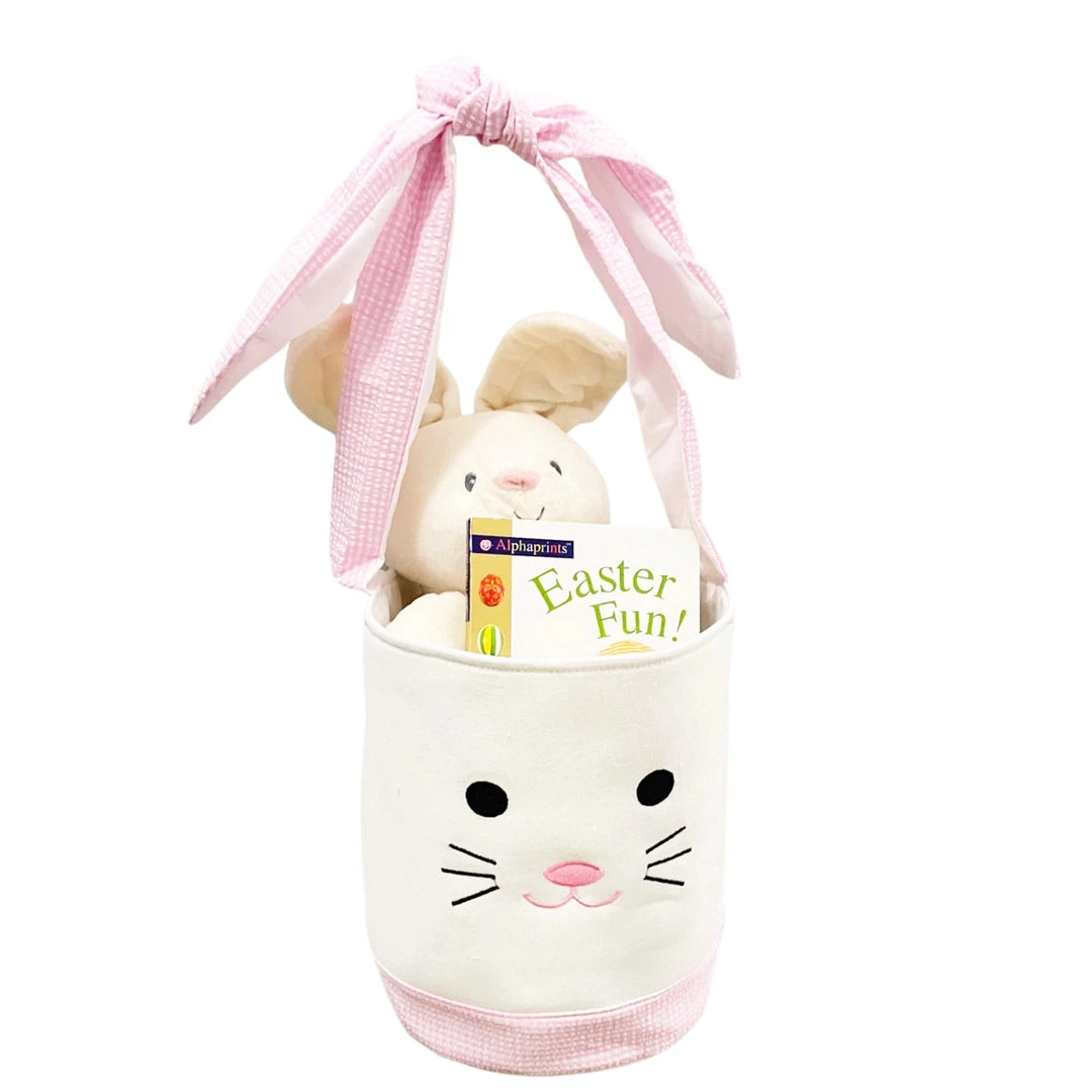 Easter Bunny Ears Basket - Pink Easter Basket Bits & Bows 