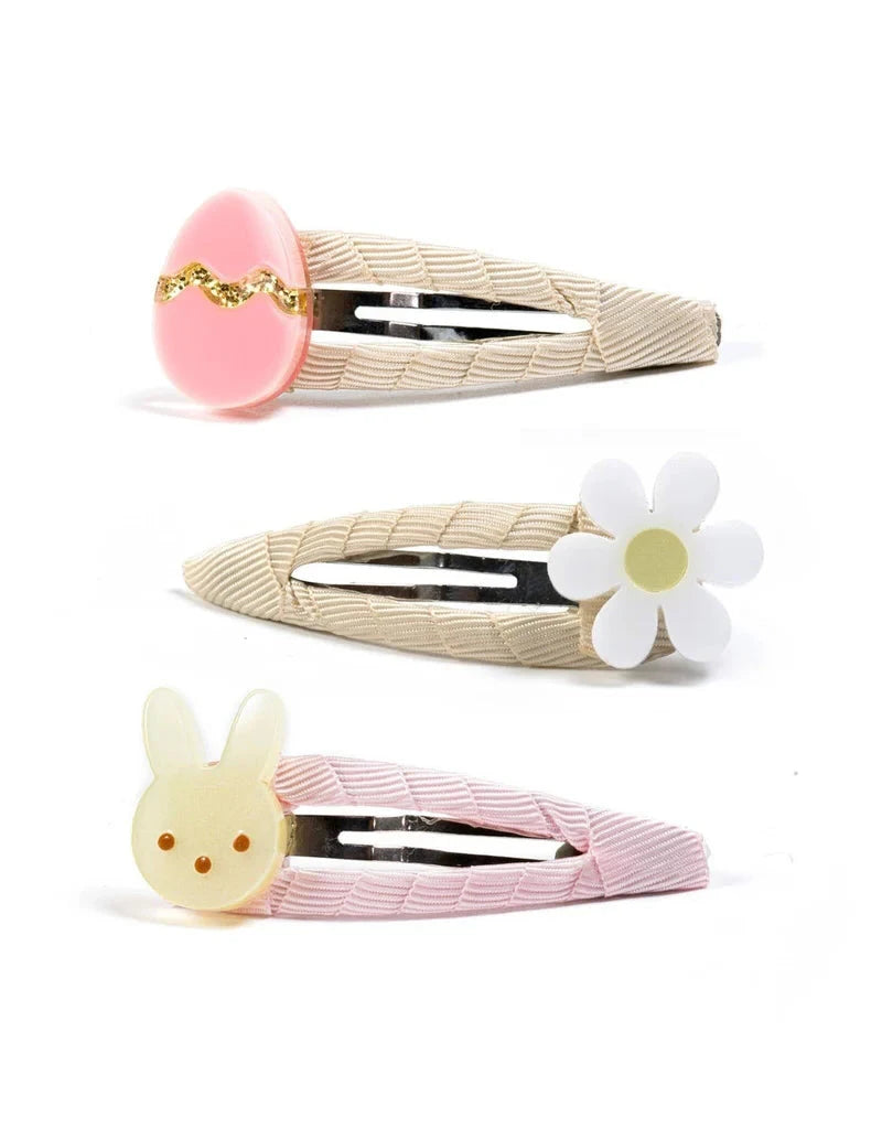 Easter Egg Daisy and Bunny Snap Clips Sey Girl Hair Accessory Lilies and Roses 