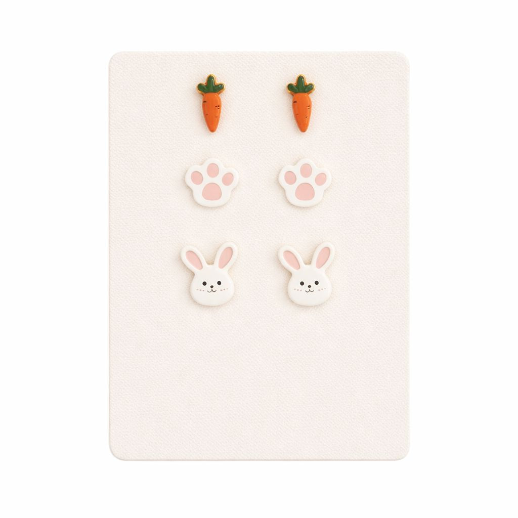 Easter Stud Earrings - Set of Three Girl Earrings Golden Stella 