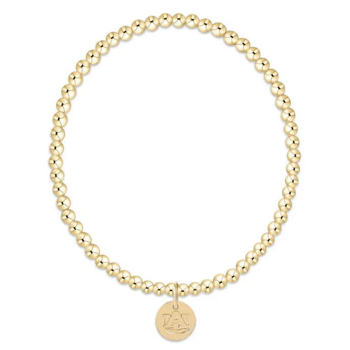 eCollegiate Classic Gold 3mm Bracelet - Auburn Disc Womens Bracelet ENewton 