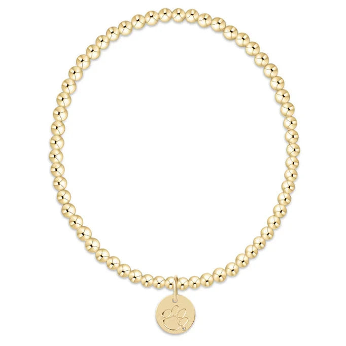 eCollegiate Classic Gold 3mm Bracelet - Clemson Disc Womens Bracelet ENewton 