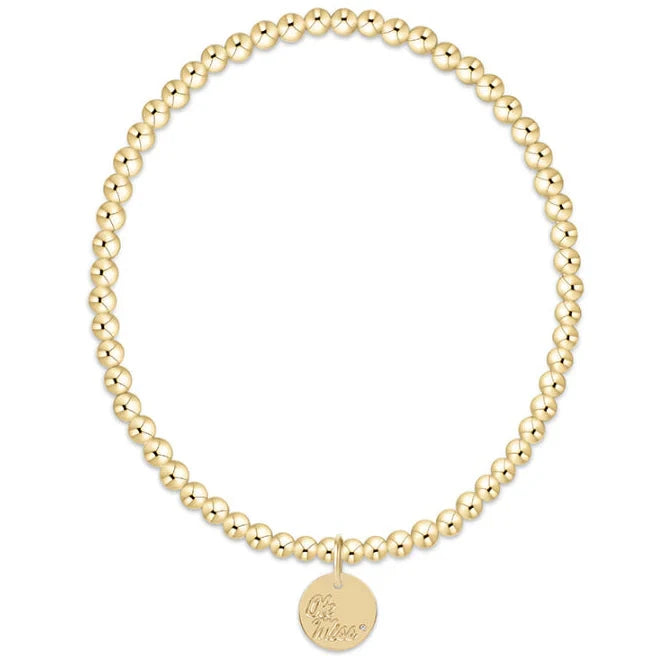 eCollegiate Classic Gold 3mm Bracelet - Ole Miss Disc Womens Bracelet ENewton 