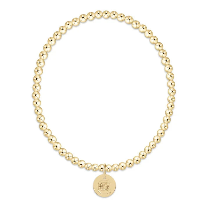 eCollegiate Classic Gold 3mm Bracelet - South Carolina Disc Womens Bracelet ENewton 