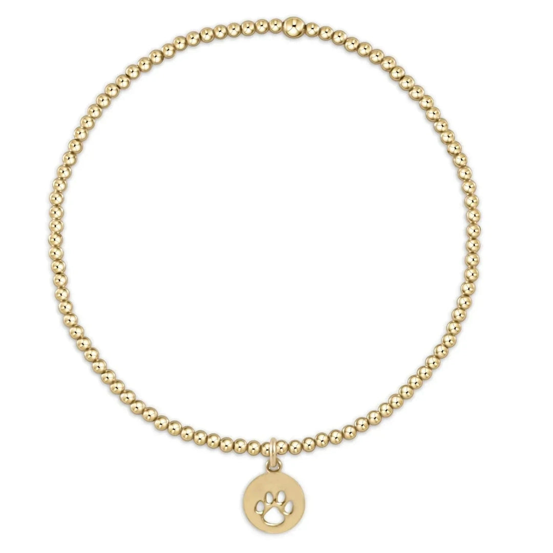 eGirl Classic Gold Bead Bracelet - Paw Print Gold Disc Girl Bracelet ENewton 