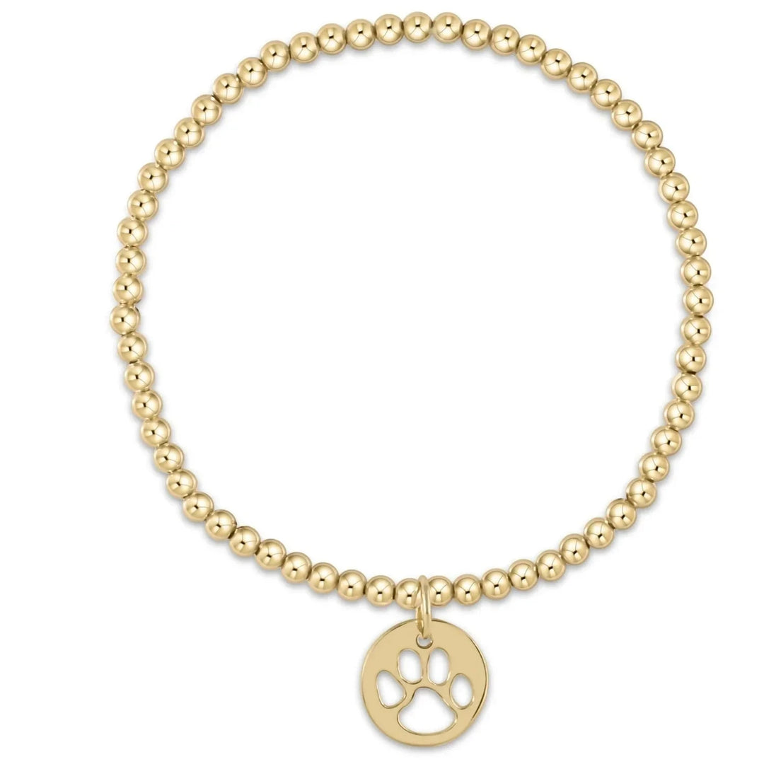 eGirl Classic Gold Bead Bracelet - Paw Print Gold Disc Girl Bracelet ENewton 