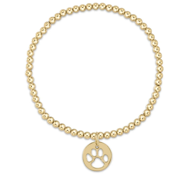 eGirl Classic Gold Bead Bracelet - Paw Print Gold Disc Girl Bracelet ENewton 