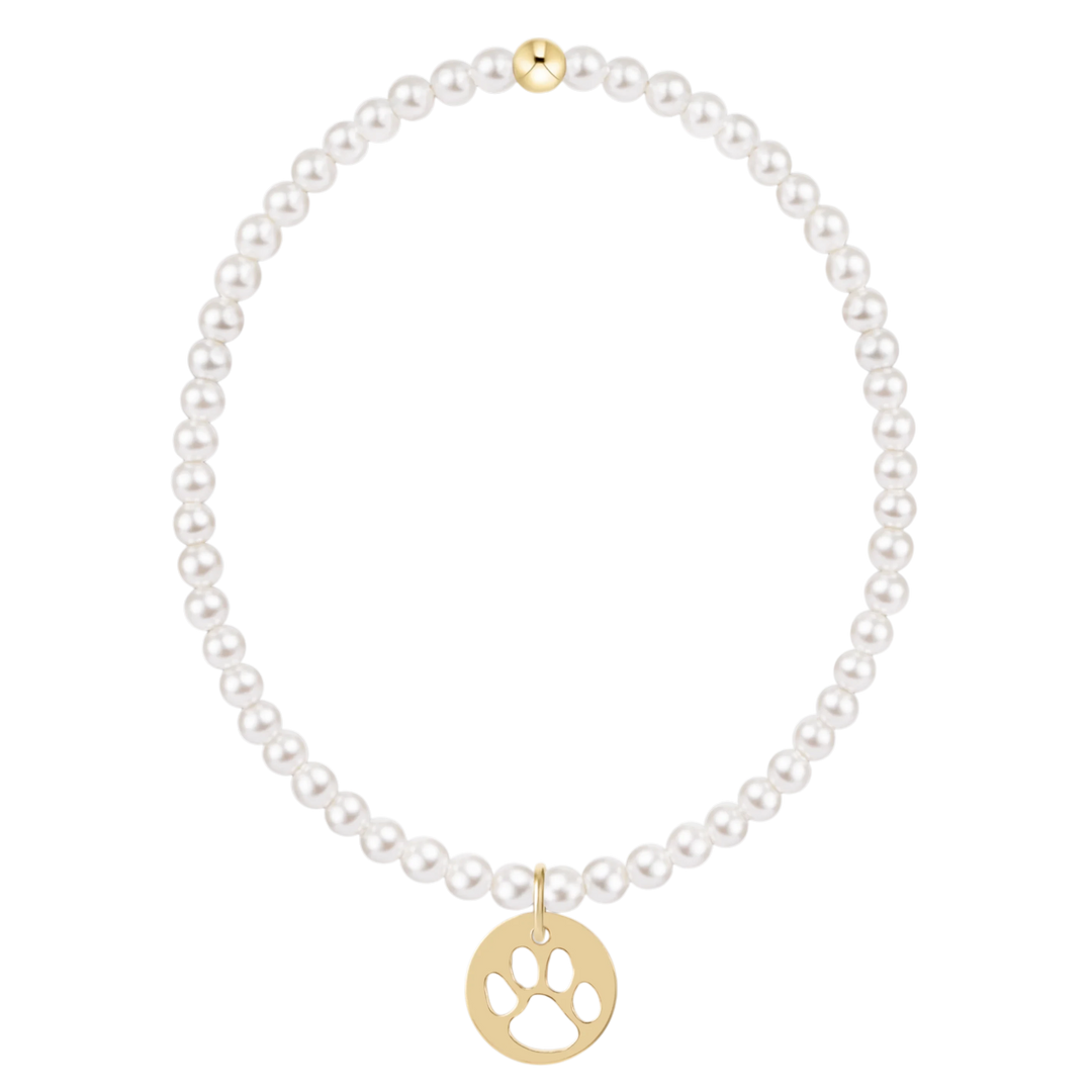 eGirl Classic Pearl 3mm Bracelet - Paw Disc Girl Bracelet ENewton 