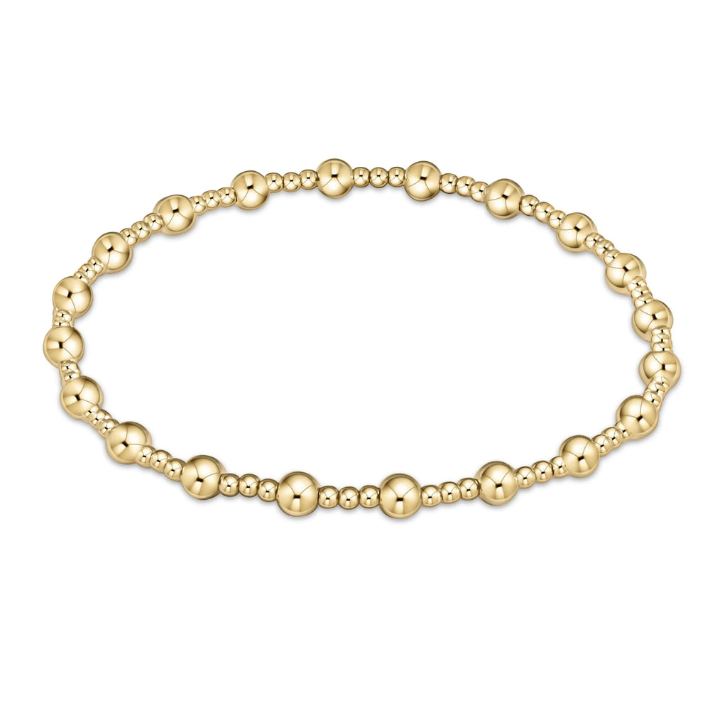 eGirl Classic Sincerity Pattern 4mm Bead Bracelet - Gold Girl Bracelet ENewton 