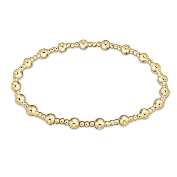 eGirl Classic Sincerity Pattern 4mm Bead Bracelet - Gold Girl Bracelet ENewton 