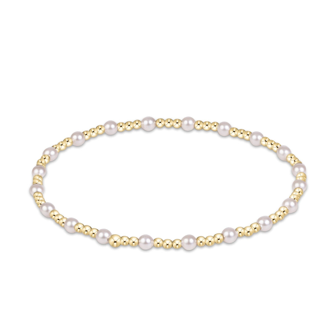 eGirl Classic Sincerity Pattern 4mm Bead Bracelet - Pearl Girl Bracelet ENewton 3mm 