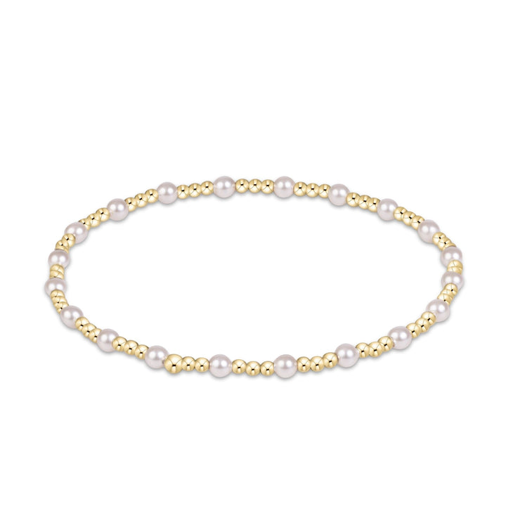 eGirl Classic Sincerity Pattern 4mm Bead Bracelet - Pearl Girl Bracelet ENewton 3mm 