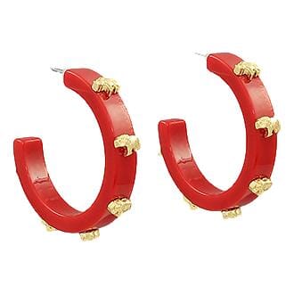 Elephant Head Earrings Womens Earrings Golden Stella Red 