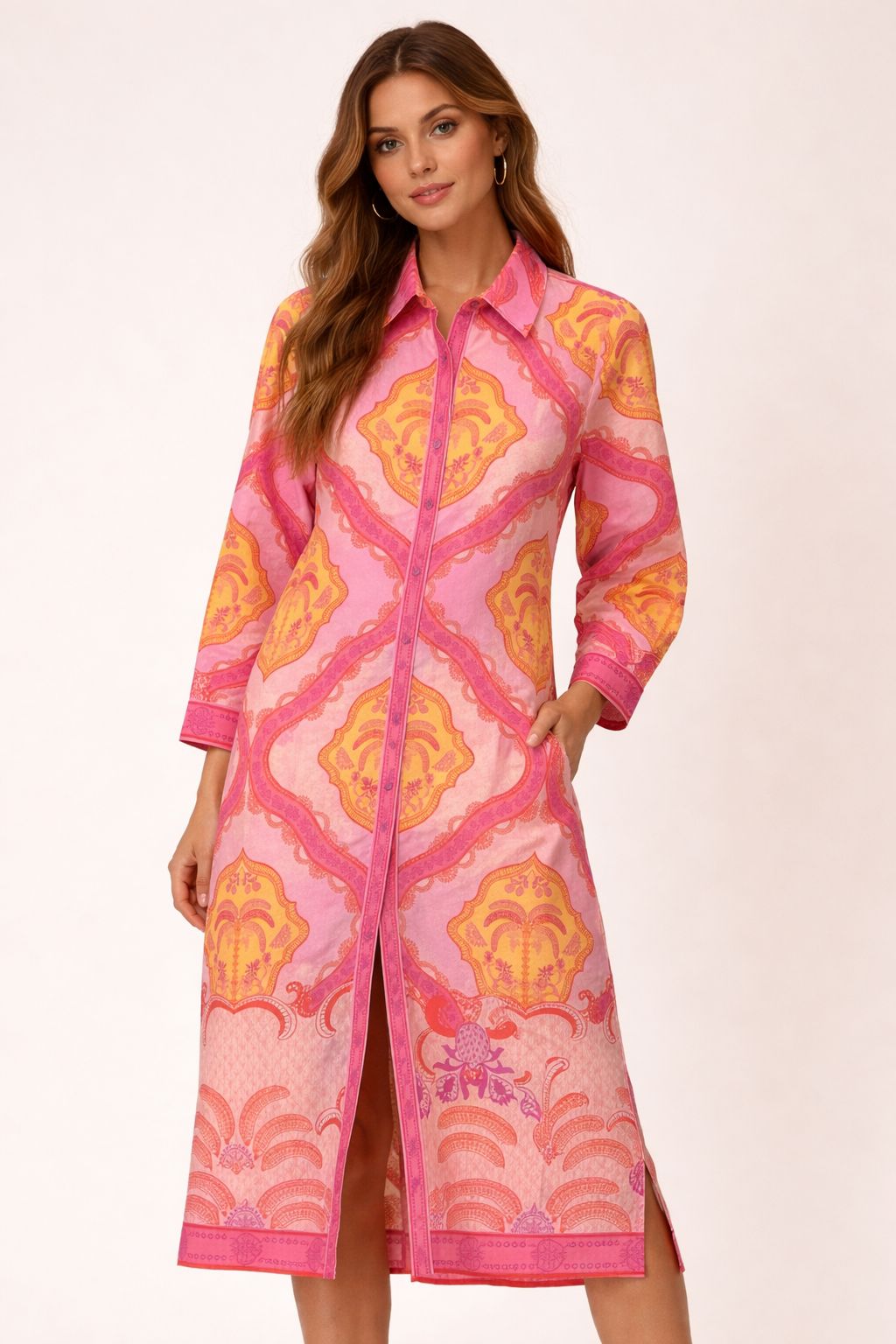 Eliza Midi Dress - Palm Mirage Womens Dress Maude Vivante 