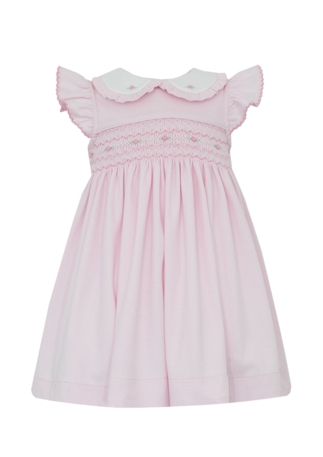 Elizabeth Pink Knit Sleeveless Dress w/ Collar Girl Dress Petit Bebe 