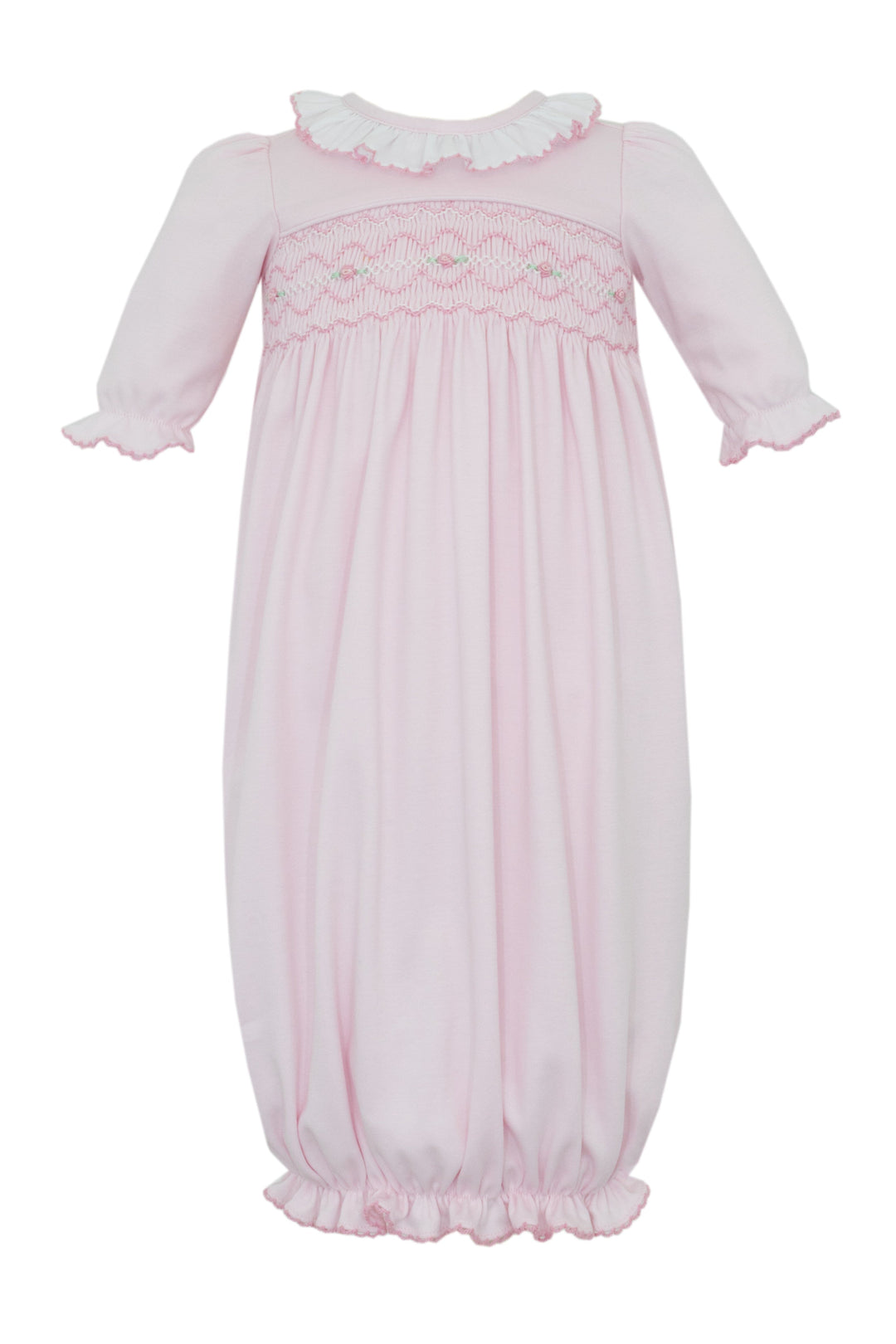 Elizabeth Smocked Ruffle Collar Sack Girl Gown Petit Bebe 