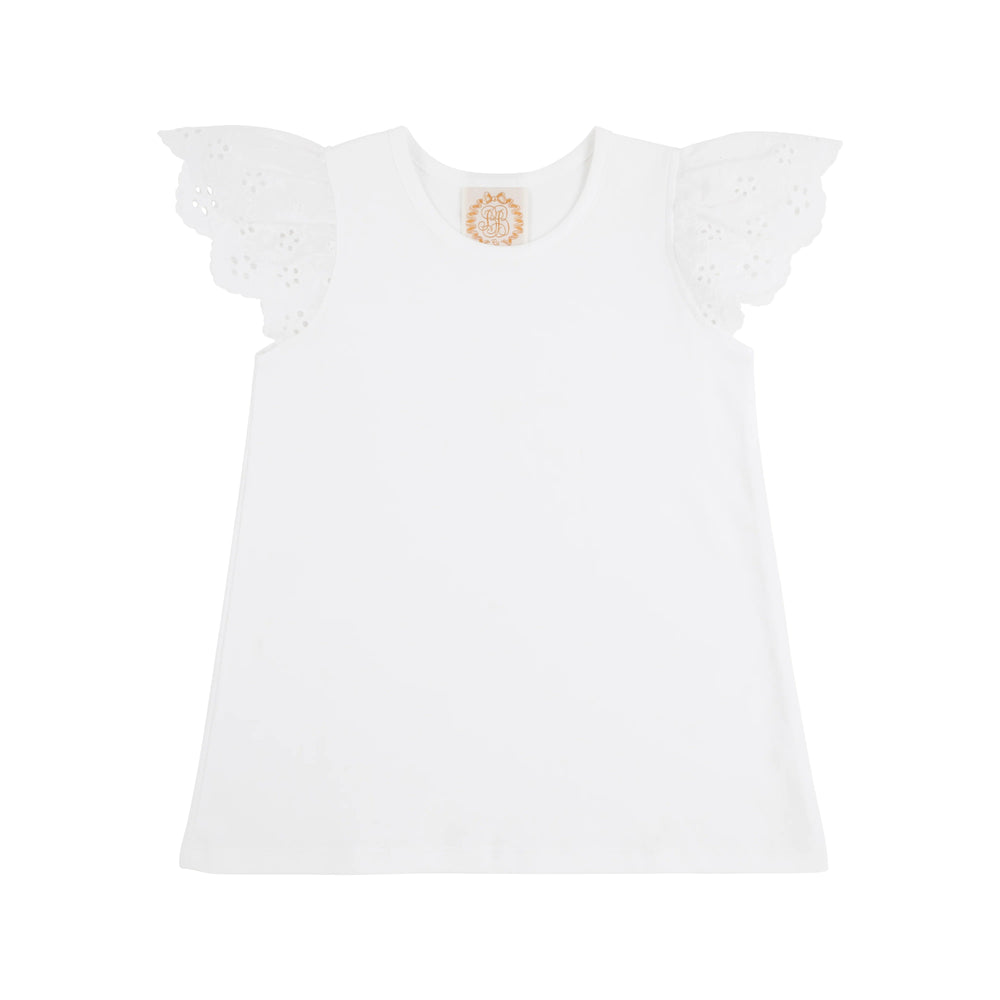 Ellen's Eyelet Top - Worth Avenue White Girl Shirt Beaufort Bonnet 