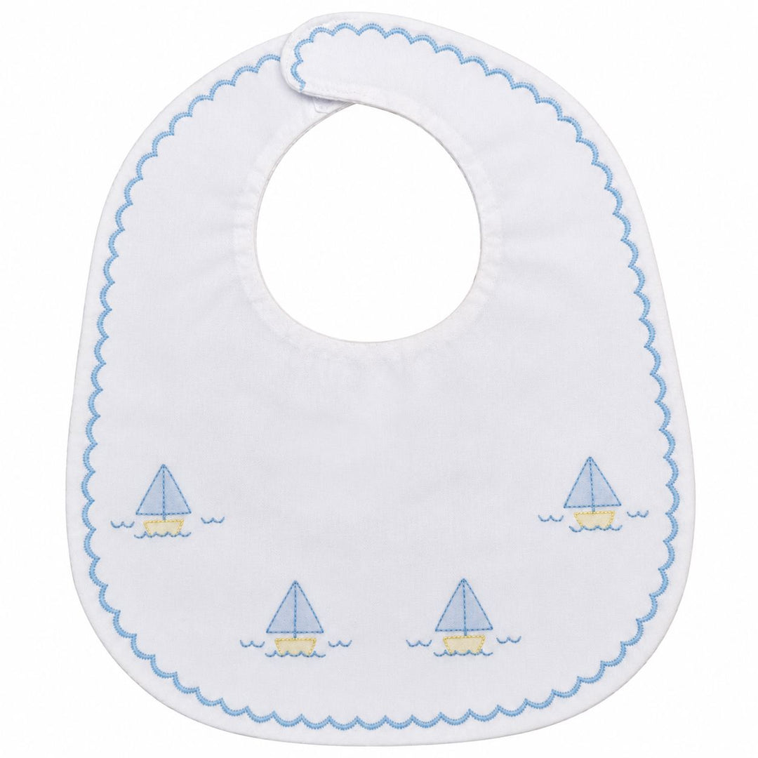 Embroidered Bib - Sailboats Bib Auraluz 
