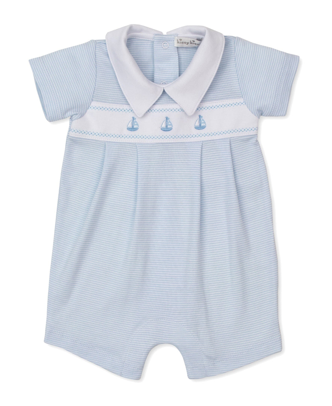 Embroidered Play Romper - Classic Treasures Boy Romper Kissy Kissy 