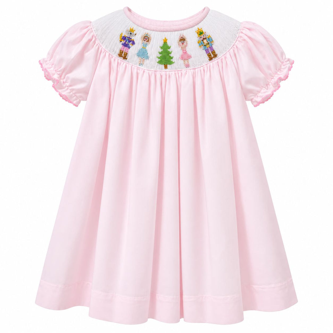 Emma Nutcracker Smocked Bishop Dress Girl Dress Lulu Bebe 