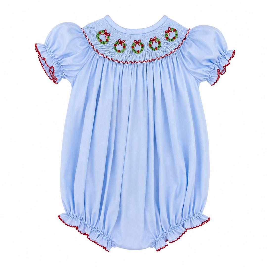 Emma Smocked Wreath Bubble Girl Bubble Lulu Bebe 