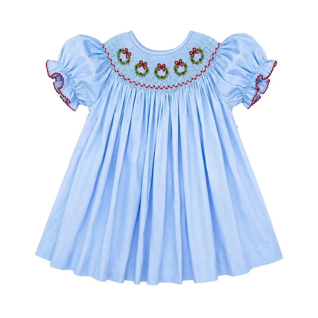 Emma Smocked Wreath Dress Girl Dress Lulu Bebe 